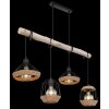 Globo SURRI Hanger Hout licht, Zwart, 4-lichts