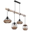 Globo SURRI Hanger Hout licht, Zwart, 4-lichts