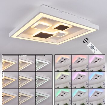 Fitili Plafondlamp LED Zwart, Wit, 1-licht, Afstandsbediening, Kleurwisselaar