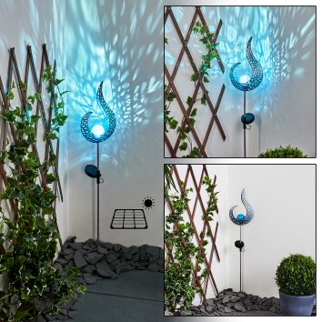 Rovinj Solarlamp LED Blauw, Zilver, 1-licht