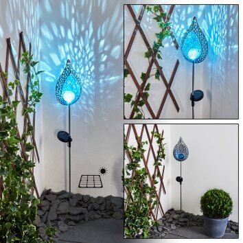 Rovinj Solarlamp LED Blauw, Zilver, 1-licht