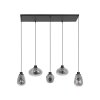 Steinhauer Reflexion Hanglamp Zwart, 5-lichts