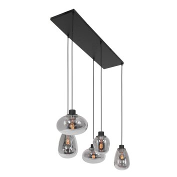 Steinhauer Reflexion Hanglamp Zwart, 5-lichts