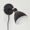 Nabounay Muurlamp Messing, Zwart, 1-licht