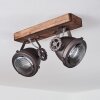 Herford Plafondlamp Bruin, Hout donker, 2-lichts