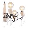 Globo NOLE Hanger Hout licht, Zwart, 6-lichts