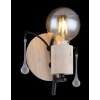 Globo NOLE Muurlamp Hout licht, Zwart, 1-licht