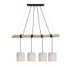 Globo ADA Hanger Hout licht, Zwart, 4-lichts