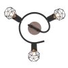 Globo XARA Plafondlamp Hout licht, Zwart, 3-lichts