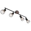 Globo XARA Plafondlamp Hout licht, Zwart, 4-lichts