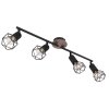 Globo XARA Plafondlamp Hout licht, Zwart, 4-lichts