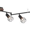 Globo XARA Plafondlamp Hout licht, Zwart, 6-lichts