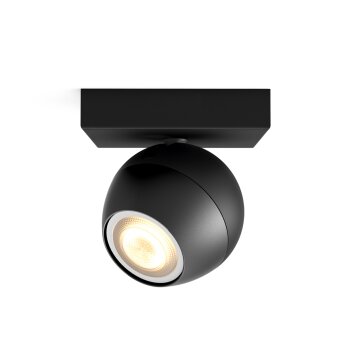 Philips Hue Ambiance White Buckram Plafondspot extensie Zwart, 1-licht