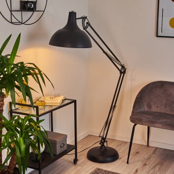 Hallsta Staande lamp Chroom, Zwart, 1-licht