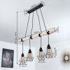 Betsele Hanglamp Hout licht, Zwart, 4-lichts