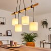 Betsele Hanglamp Hout licht, Zwart, 4-lichts