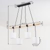 Betsele Hanglamp Hout licht, Zwart, 4-lichts