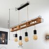 Gnitteryd Hanglamp Bruin, Hout licht, Zwart, 4-lichts