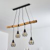 Seegaard Hanglamp Hout licht, Zwart, 4-lichts