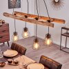 Gondo Hanglamp Hout licht, Zwart, 4-lichts