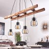 Gondo Hanglamp Hout licht, Zwart, 4-lichts