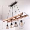 Gondo Hanglamp Hout licht, Zwart, 4-lichts