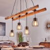 Gondo Hanglamp Hout licht, Zwart, 4-lichts