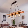 Gondo Hanglamp Hout licht, Zwart, 4-lichts