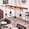 Gondo Hanglamp Hout licht, Zwart, 4-lichts