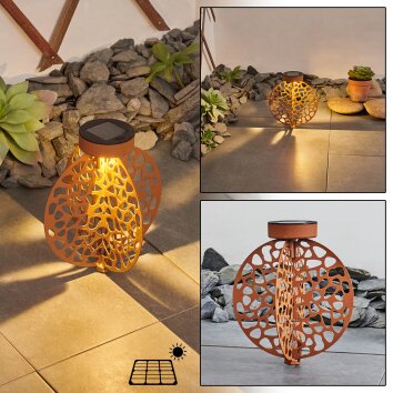 Mesan Solarlamp LED Oranje, Roest, Zwart, 1-licht