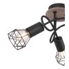 Globo XARA Plafondlamp Hout licht, houtlook, Zwart, 3-lichts