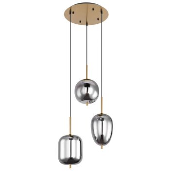 Globo BLACKY I Hanglamp Messing, 3-lichts