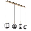 Globo BLACKY I Hanglamp Messing, 4-lichts