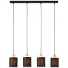 Brilliant Vonnie Hanglamp Hout licht, Zwart, 4-lichts