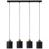 Brilliant Vonnie Hanglamp Hout licht, Zwart, 4-lichts