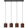 Brilliant Vonnie Hanglamp Hout licht, Zwart, 4-lichts