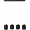 Brilliant Vonnie Hanglamp Hout licht, Zwart, 4-lichts