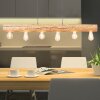 Brilliant Trabo Hanglamp Hout licht, Zwart, 6-lichts