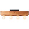 Brilliant Calandra Plafondlamp Hout licht, Zwart, 4-lichts