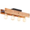 Brilliant Calandra Plafondlamp Hout licht, Zwart, 4-lichts