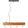 Brilliant Calandra Hanglamp Hout licht, Zwart, 4-lichts