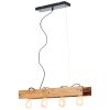 Brilliant Calandra Hanglamp Hout licht, Zwart, 4-lichts