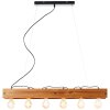 Brilliant Calandra Hanglamp Hout licht, Zwart, 6-lichts