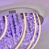 Toirano Plafondlamp LED Chroom, Glitter effect, Zilver, Wit, 2-lichts, Afstandsbediening, Kleurwisselaar