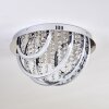 Toirano Plafondlamp LED Chroom, Glitter effect, Zilver, Wit, 2-lichts, Afstandsbediening, Kleurwisselaar