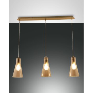 Fabas Luce Dafne Hanglamp Messing, 3-lichts