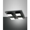 Fabas Luce Lucas Plafondlamp LED Antraciet, 4-lichts