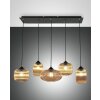 Fabas Luce Gillis Hanglamp Zwart, 5-lichts