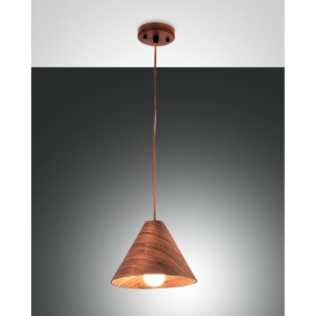 Fabas Luce Esino Hanglamp Hout donker, 1-licht