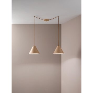 Fabas Luce Esino Hanglamp Hout licht, 2-lichts